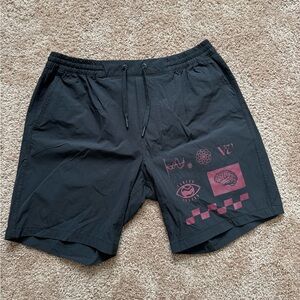 Rivia Projects Men’s Australian Swim Shorts Black And Red